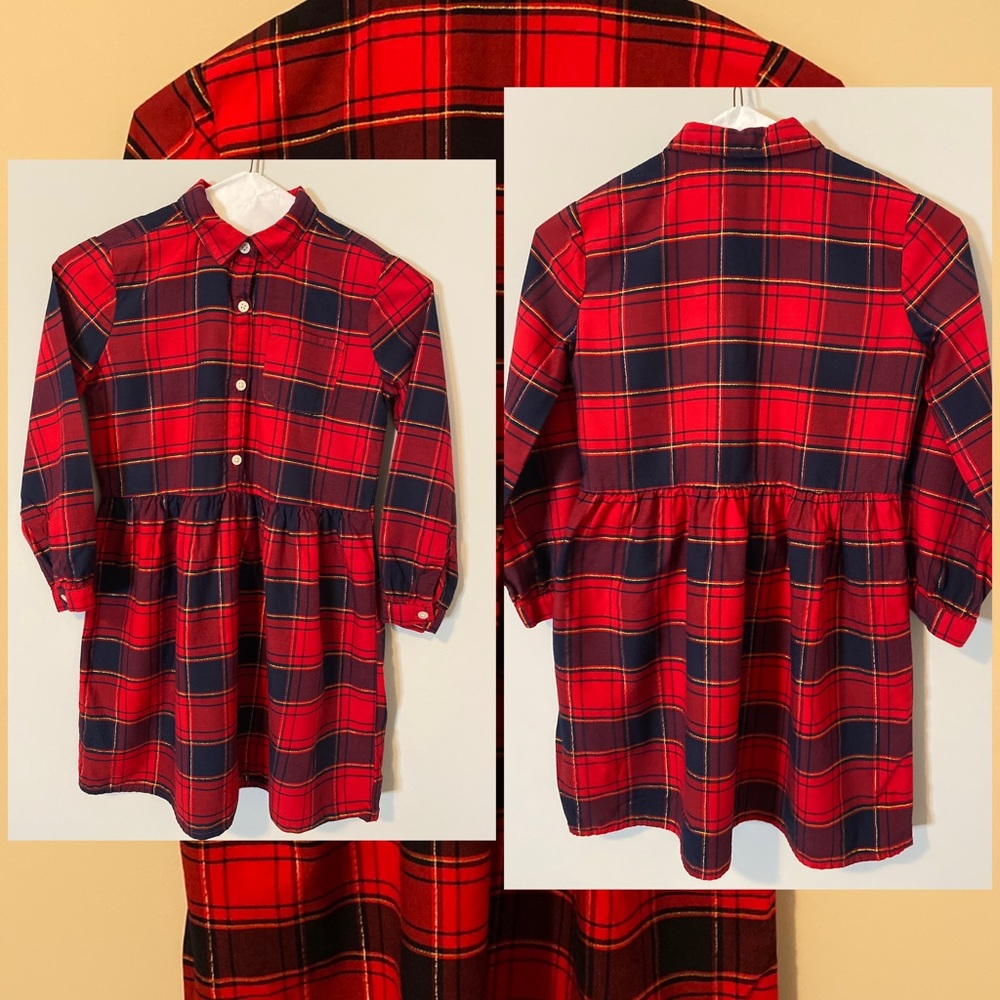 OshKosh B’gosh plaid colored girl’s dress. Size 8
